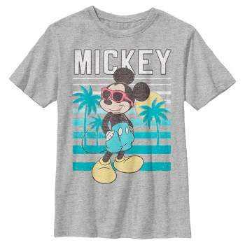 Boy's Mickey & Friends Distressed Palm Tree Scene Mickey T-Shirt