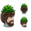 Surreal Entertainment Bob Ross Mini Ceramic Planter with Artificial Succulent Plant - 2 of 4