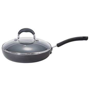 T-fal 10" Deep Frying Pan, Ultimate Hard Anodized Nonstick Cookware Gray