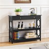 Yaheetech Drawer Console Table with Storage & Shelves for Living Room/Hallway/Entryway, Black - 2 of 4