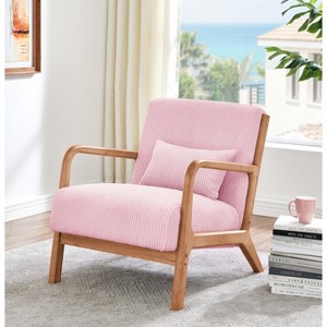 NicBex Wooden Accent Chair Lounge Chair with Waist Cushion, Comfy Chair for Living Room, Bedroom, Office - 1 of 4
