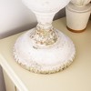 Rustic Shabby Chic Metal Trophy Planter with Handles, Vintage Pedestal Flower Pot, Aged Green & White Distressed Finish - 4 of 4