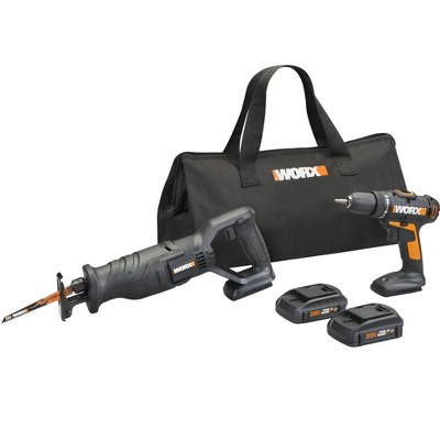 Worx WX946L 2pc Combo Kit w/ 20V Drill & Recip saw