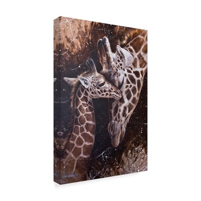 Trademark Fine Art -Michael Jackson 'Baby Giraffes' Canvas Art
