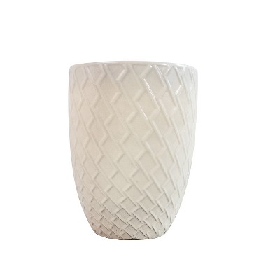 Wooakway 17" Dia Outdoor Indoor Ceramic Planter Pot Decorative Planter with Drainage Hole Patio Flower Pot