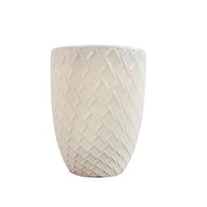 Wooakway 17" Dia Outdoor Indoor Ceramic Planter Pot Decorative Planter with Drainage Hole Patio Flower Pot - 1 of 4