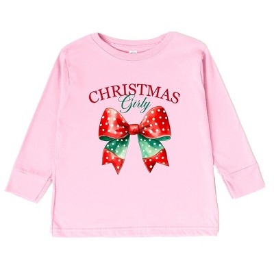 The Juniper Shop Coquette Christmas Girly Toddler Long Sleeve Tee