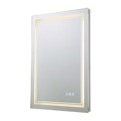 C Cattleya 23.75 in.Rectangular Frameless Anti-Fog Color Changing Dimmable LED Light Wall Bathroom Vanity Mirror Front Light - image 1 of 4