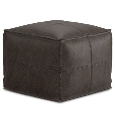 NicBex Square Pouf Ottoman Versatile Accent Furniture for Comfort and Additional Seating, Distressed Dark Brown