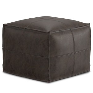 NicBex Square Pouf Ottoman Versatile Accent Furniture for Comfort and Additional Seating, Distressed Dark Brown - 1 of 4