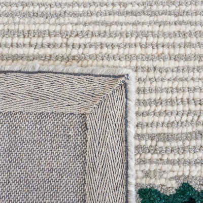 Ivory Floral Tufted Wool 4' x 6' Handmade Rug