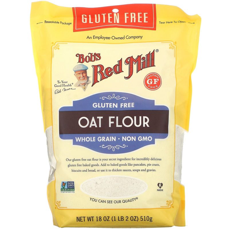 Bob's Red Mill Oat Flour, Whole Grain, Gluten Free, 18 oz (510 g), 1 of 3