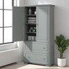 62.3-Inch Tall Bathroom Storage Cabinet with 2 Drawers and Adjustable Shelves, Freestanding MDF Organizer with Doors - 2 of 4