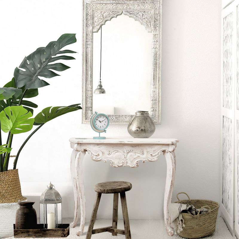 LuxenHome Vintage Off White Wood Console and Entry Table Off-White, 5 of 12