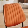 A&A Furniture, Dining Chairs Set of 2 Mid Century Modern Retro Faux Leather Chair with Walnut Bentwood Back Upholstered Seat Metal - 4 of 4