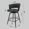 NicBex Technical Leather Suede Woven Swivel Dining Chairs Set of 2,Armless Upholstered Kitchen Chair with Curved Back for Dining Room,Kitchen - 3 of 4