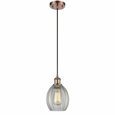 Eaton - 1 Light Cord Hung Mini Pendant In Industrial Style-9.5 Inches Tall and 6 Inches Wide