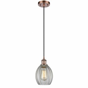 Eaton - 1 Light Cord Hung Mini Pendant In Industrial Style-9.5 Inches Tall and 6 Inches Wide - 1 of 1