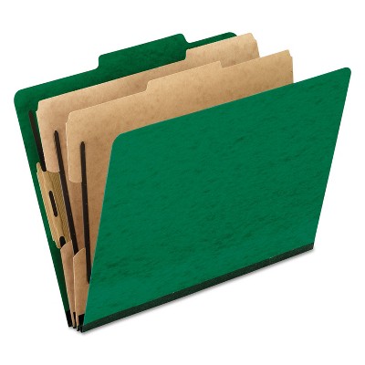 Pendaflex Six-Section Colored Classification Folders Letter 2/5 Tab Green 10/Box 1257GR