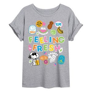 Women's - Peanuts - Feeling Fresh Oversized Oversized Graphic T-Shirt - 1 of 4