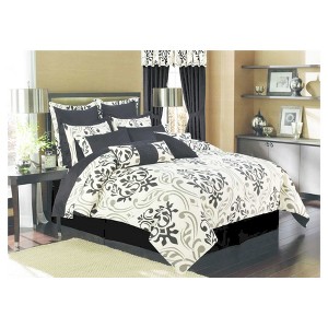 Prague 300tc Cotton Sateen Bed in a Bag with Deep Pocket Sheet Set (Queen) 12pc - Tribeca Living