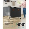 2-Section Laundry Sorter with Wheels, 37-Gallon Rolling Hamper with 2 Removable Bags & Locking Casters, for Laundry Room Bedroom, Ink Black - 4 of 4