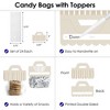 Big Dot of Happiness Tan Stripes - DIY Simple Party Clear Goodie Favor Bag Labels - Candy Bags with Toppers - Set of 24 - 3 of 4