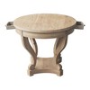 Cierra Wood Round Coffee Table,Farmhouse Style Small Size Coffee Table With Storage,Natural Wood Grain Distressed Pedestal Base-Maison Boucle - 4 of 4