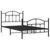 vidaXL Modern Metal Bed Frame with Classic Design Headboard and Footboard, Durable Steel Construction - 3 of 4