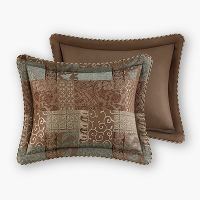 Brown Queen Chenille Jacquard Patchwork Comforter Set