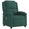 vidaXL Massage Recliner Chair Wingback Reclining Armchair for Elderly Velvet - Dark Green Manual Push Back - 3 of 4