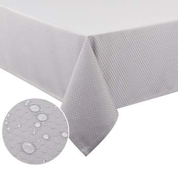 Waffle Jacquard Tablecloth, Water Resistant 180GSM Fabric Table Cloth Cover for Dining Tables
