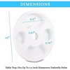 Zone Tech 12 inch White Beach Umbrella Table Tray with Cup Holders & Snacks Compartments, Easy Installation for Beach, Patio, Garden & Swimming Pool - 2 of 4