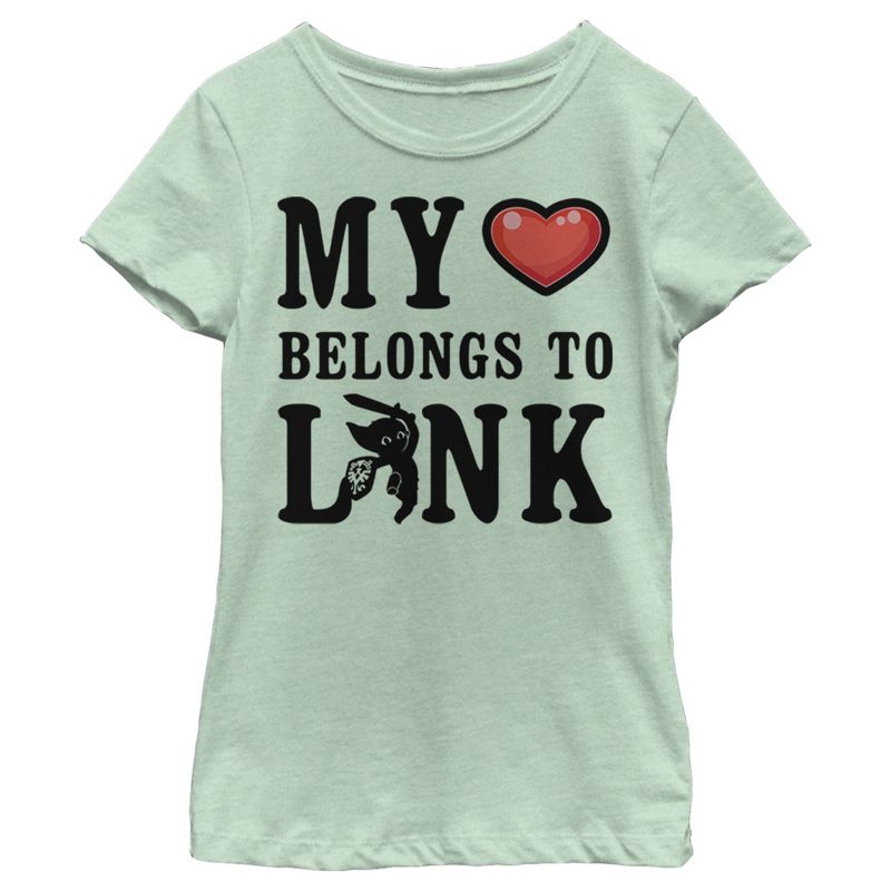 Girl's Nintendo My Heart Belongs to Link T-Shirt, 1 of 5