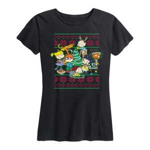 Women's - Rugrats - Tommy and Friends Christmas Tree Short Sleeve Graphic T-Shirt - 1 of 4