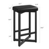 Bar Stools Set of 2, 24.6" Upholstered Counter Height Bar Stools with Metal Frame & Footrest - 2 of 4