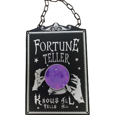 Sunstar Fortune Teller Light-Up Sign Halloween Decoration - 15 in x 10 in - Black