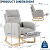 Modern Nursery Rocking Chair, Upholstered Rocking Chair with Footrest - 4 of 4