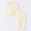 Baby 2pc Christmas Holiday Gingerbread Cookies Fleece Sweatshirt and Jogger Pants Set - Cloud Island™ Cream - 2 of 4
