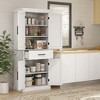 HOMCOM 72" Tall Kitchen Pantry Storage Cabinet, Farmhouse Freestanding Kitchen Cabinet with Barn Doors, Drawer and Adjustable Shelves, White - 2 of 4