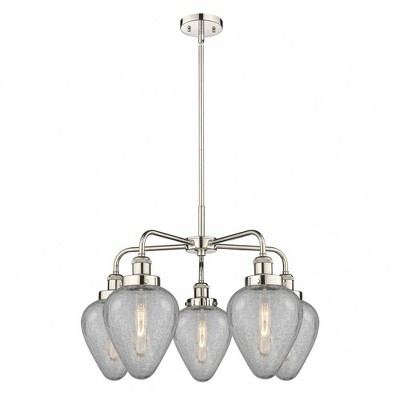 Geneseo - 5 Light Stem Hung Chandelier In Industrial Style-15 Inches Tall and 24 Inches Wide
