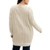 Open Front Cardigan for Women Cable Knit Sweater with Pockets Plus Size Long Sleeve Tops Button Down - 4 of 4