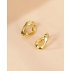 Molenia 14K Gold Plated Irregular Hoop Earrings for Women, 925 Sterling Silver Minimalist Lightweight Huggie Earrings - 3 of 4