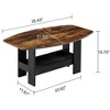 VECELO Coffee Table for Living Room with Storage Compartment Shelf, Brown - 2 of 4