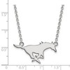 Black Bow Jewelry 10k White Gold Southern Methodist Mustangs NCAA Necklace 18 Inch - 2 of 4