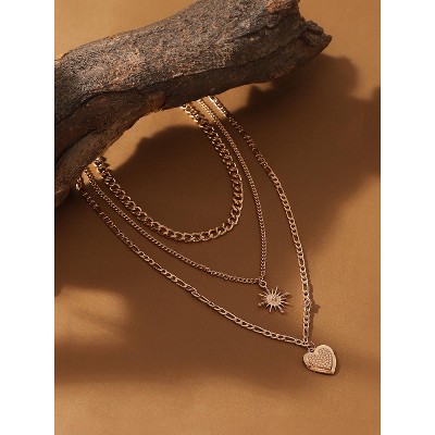 SOHI Women's California Gold The Ellie Multi-Layer Necklace