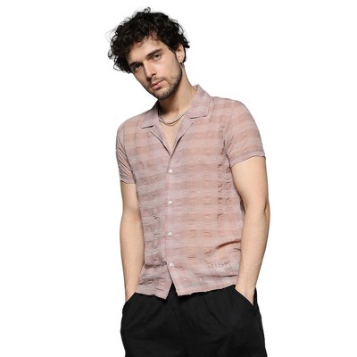 Campus Sutra Men Men's Brown Self-Design Buffalo Check Shirt