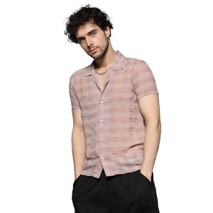 Campus Sutra Men Men's Brown Self-Design Buffalo Check Shirt - 1 of 3