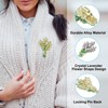 Unique Bargains Women's Flower Rhinestone Lavender Brooch Pins and Clips - 3 of 4