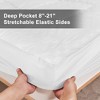 PDTEND White Mattress Pad - Ultra-Plush, Cooling, Machine-Washable with Deep Elastic Pocket Skirt - 3 of 4